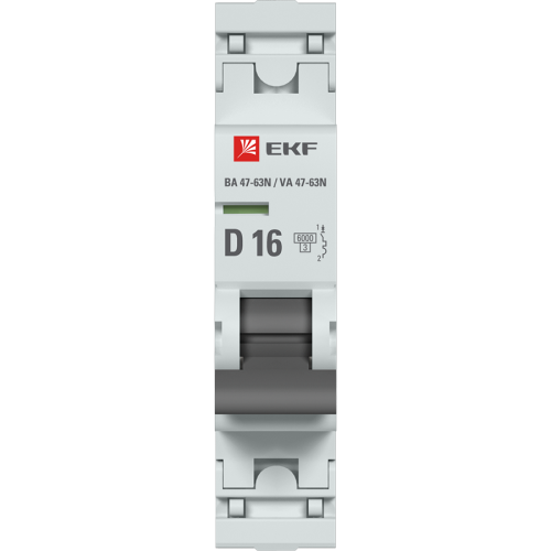 EKF Автоматический выключатель 1P 16А (D) 6кА ВА 47-63N PROxima (M636116D) фото 2