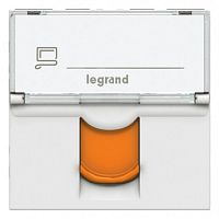 LEGRAND Mosaic Розетка RJ45 STP кат.6А оранжевые шторки (076525 )