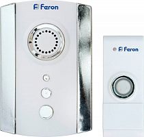 FERON Звонок дверной 35 мелодий 2*1.5V/AA белый/хром Е-368(23675)