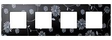 SIMON Рамка-декор на 4 поста для 2700640-03., S27Pl, черное & белое (2700647-802)