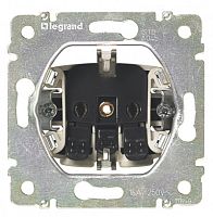 LEGRAND VALENA Розетка с заземлением 2К+З со шторками алюминий (770211 )