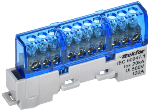 IEK TEKFOR Шина N ноль изолированная на универсальном держателе 6х9-10-С (TF-NN10-10-KL-K07) IEK TEKFOR Шина N ноль изолированная на универсальном держателе 6х9-10-С (TF-NN10-10-KL-K07)