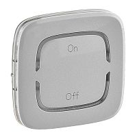 LEGRAND Valena ALLURE MyHome Лицевая панель для механизмов BUS/SCS С символом On-Off 2 модуля Алюминий (755378 )