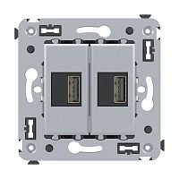 DKC USB зарядное устройство в стену, ''Avanti'', ''Закаленная сталь'' (4404543)