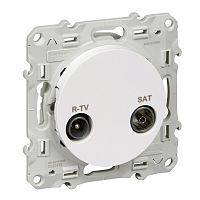 SCHNEIDER ELECTRIC ODACE Розетка телевизионная R-TV/SAT проходная белый (S52R456)