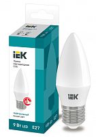 IEK Лампа светодиодная LED 9вт Е27 белый матовая свеча ECO (LLE-C35-9-230-40-E27)