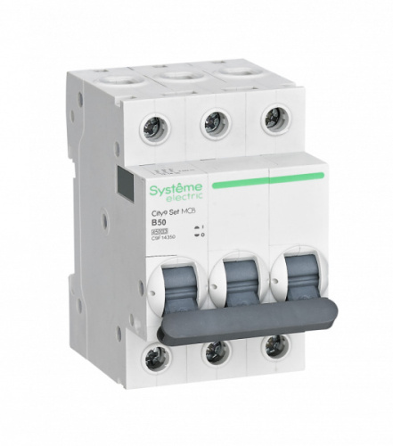 Systeme Electric Выключатель автоматический трехполюсный 50А B 4.5kA 400В City9 Set (C9F14350) Systeme Electric Выключатель автоматический трехполюсный 50А B 4.5kA 400В City9 Set (C9F14350)