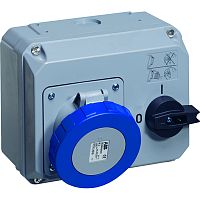 ABB Розетка кабельная 63А 3Р+N+E IР67 с выключателем/блокировкой 415В CEWE  (463 MHS6W)  (2CMA167905R1000)