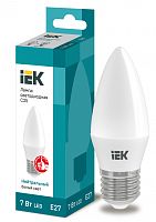IEK Лампа светодиодная LED 7вт Е27 белый матовая свеча ECO (LLE-C35-7-230-40-E27)
