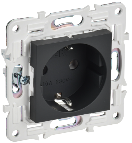 IEK SKANDY Розетка с заземлением без защитных шторок 16А SK-R05G графит (SK-R11-16-K53) IEK SKANDY Розетка с заземлением без защитных шторок 16А SK-R05G графит (SK-R11-16-K53)