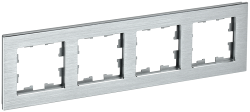 IEK BRITE Рамка 4-мест. РУ-4-1-БрА металл алюм. IEK (BR-M42-M-K47)