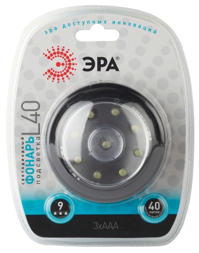 ЭРА Фонарь светодиодный L40  9xLED, 3xAAA, 2 режима, скотч, бл  (12/96/384)  (C0045043) фото 2