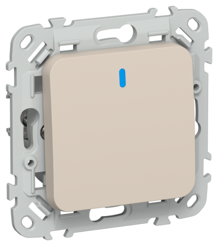 FLITE Выключатель 1-клавишный с индикацией 10А  льняной (FI-V10-1-10-1-K88)