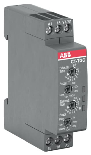 ABB Реле времени CT-TGC.12 компактное  (генератор импульсов) 24-48B DC, 24- 240B AC  (7 диапазонов времен (1SVR508160R0000)