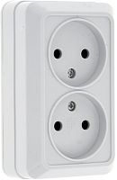 EKF Париж Розетка двойная без заземления 10А белая (ESR10-102-10)