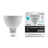 GAUSS Лампа светодиодная LED 3.5вт 230в GU5.3 белый  (13524)