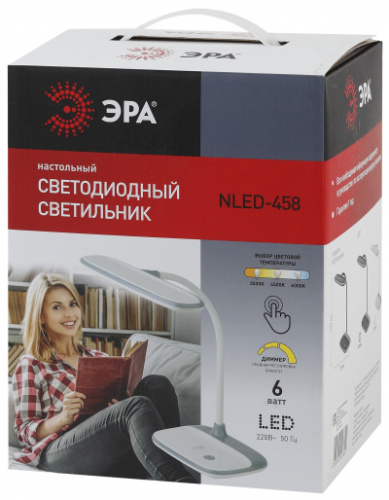 ЭРА NLED-458-6W-W настольный светильник белый  (Б0028457)
