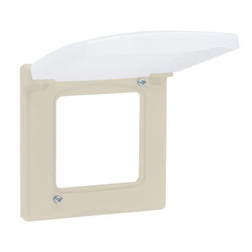 LEGRAND INSPIRIA Рамка с защитной крышкой IP44 IK07   для скрытого монтажа 1 механизма  , степень пылевлагозащиты IP44, степень ударопрочности IK07, цвет "Слоновая кость" (673921) фото 3