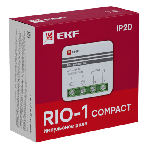 EKF Реле импульсное RIO-1 compact 10А PROxima (rio-1k-10) фото 2
