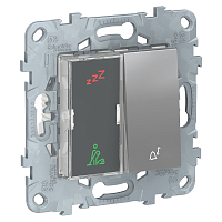 SCHNEIDER ELECTRIC Дисплей гостиничного номера и кнопочный звонок UNICA NEW алюминий (NU577730)