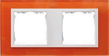 SIMON Рамка на 2 поста, S82N, оранжевый - белый (стекло) (82627-65)