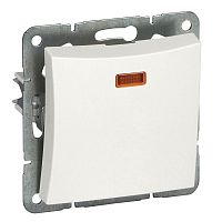 SCHNEIDER ELECTRIC ДУЭТ Выключатель кнопочный  (механизм) с с подсветкой белый (WDE000117)