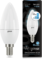 GAUSS Лампа светодиодная LED 7вт,230в,Е14,белый,step dim,свеча  (103101207-S)