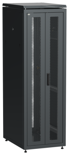 IEK Шкаф напольный сетевой 19' LINEA N 38U 600х800мм передняя распашная перфорированная дверь задняя перфорированная черный (LN05-38U68-2PP)