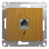 SCHNEIDER ELECTRIC GLOSSA Розетка телефонная RJ11 дуб в рамку (GSL000581T)