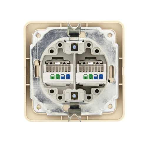 EKF Лондон Розетка двойная телефонная Phone бежевая (EET01-134-20) фото 4
