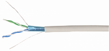Кабель связи витая пара F/UTP кат5E 2х2х24AWG solid PVC 500м серый