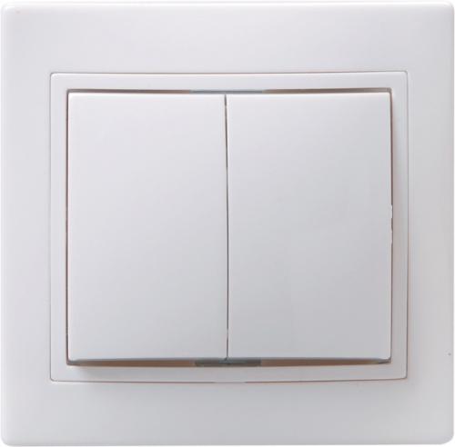 IEK Выключатель 2-клавишный 10А керамика КВАРТА белый IEK  (ВС10-2-0-КБ )