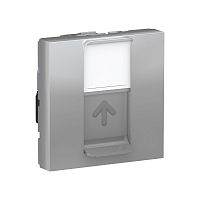 SCHNEIDER ELECTRIC Розетка UNICA MODULAR компьютерная RJ45 одиночная категория 6 STP 2 модуля алюминий (NU341730)