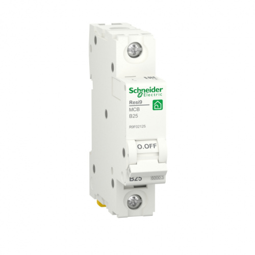 SCHNEIDER ELECTRIC RESI9 Выключатель автоматический B 25А 1P 6000A (R9F02125)