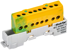 IEK TEKFOR Шина PE земля изолированная на универсальном держателе 6х9-8-ЖЗ  (TF-NN10-08-KL-K52)