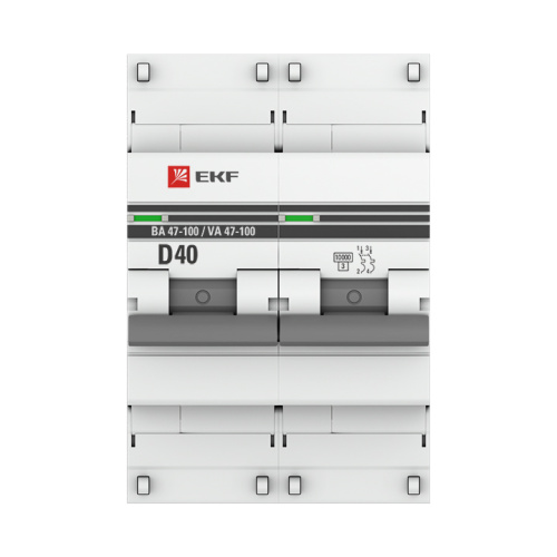 EKF Автоматический выключатель ВА 47-100 2P 40А  (D) 10kA  PROxima (mcb47100-2-40D-pro) фото 3