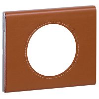 LEGRAND Рамка, однопостовая, кожа карамель (069421 )