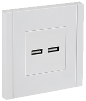 IEK FORTE&PIANO Розетка USB A+A 3,1А FP249 белый  (FP-U21-D31-K01)