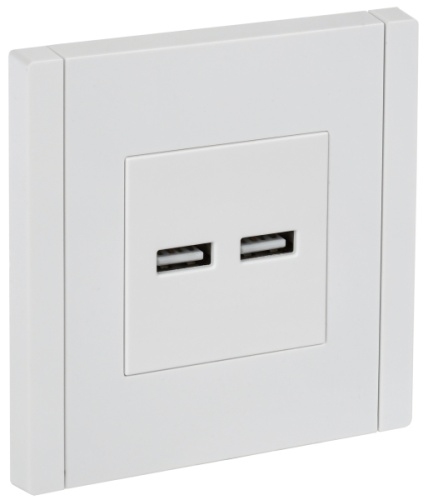 IEK FORTE&PIANO Розетка USB A+A 3,1А FP249 белый  (FP-U21-D31-K01)