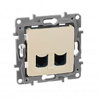 LEGRAND ETIKA Двойная розетка RJ 45 категория 6 UTP слоновая кость (672354 )