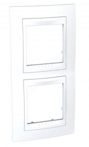SCHNEIDER ELECTRIC UNICA-Хамелеон Рамка вертикальная 2 поста белый/белый (MGU6.004V.18)