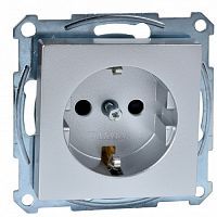 SCHNEIDER ELECTRIC Sys M Розетка с заземлением со шторками в рамку алюминий SCHUKO (MTN2300-0460)