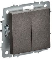 IEK BRITE Выключатель 2-клавишный перекрестный 10А ВС10-2-3-БрТБ темная бронза  (BR-V23-0-10-K45)