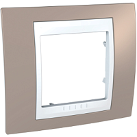 SCHNEIDER ELECTRIC UNICA-Хамелеон Рамка 1 пост коричневый/белая (MGU6.002.874)