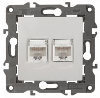 ЭРА Розетка 2хRJ45,  Elegance, белый, 14-3108-01 (Б0034308)