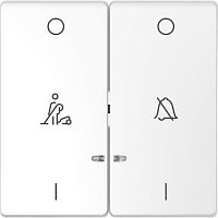 SCHNEIDER ELECTRIC Клавиша двойная D-Life с линзой для LED модуля символ: звонок/горничная белый лотос SD (MTN3429-6035)