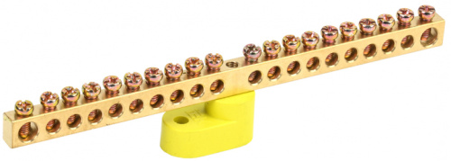 IEK Шина PE земля на одном угловом изоляторе ШНИ-6х9-20-У1-Ж (YNN10-69-20C1-K05)