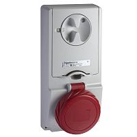 SCHNEIDER ELECTRIC ПАНЕЛЬНАЯ РОЗЕТКА UNIKA С ДЕРЖ ПРЕДОХР 16A 2P-E 380-415 IP65 (82184)