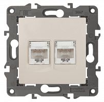 ЭРА Розетка 2хRJ45,  Elegance, сл.кость, 14-3108-02 (Б0034309)