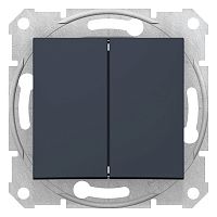 SCHNEIDER ELECTRIC Sedna Выключатель двухклавишный в рамку графит сх.5 (SDN0300170)